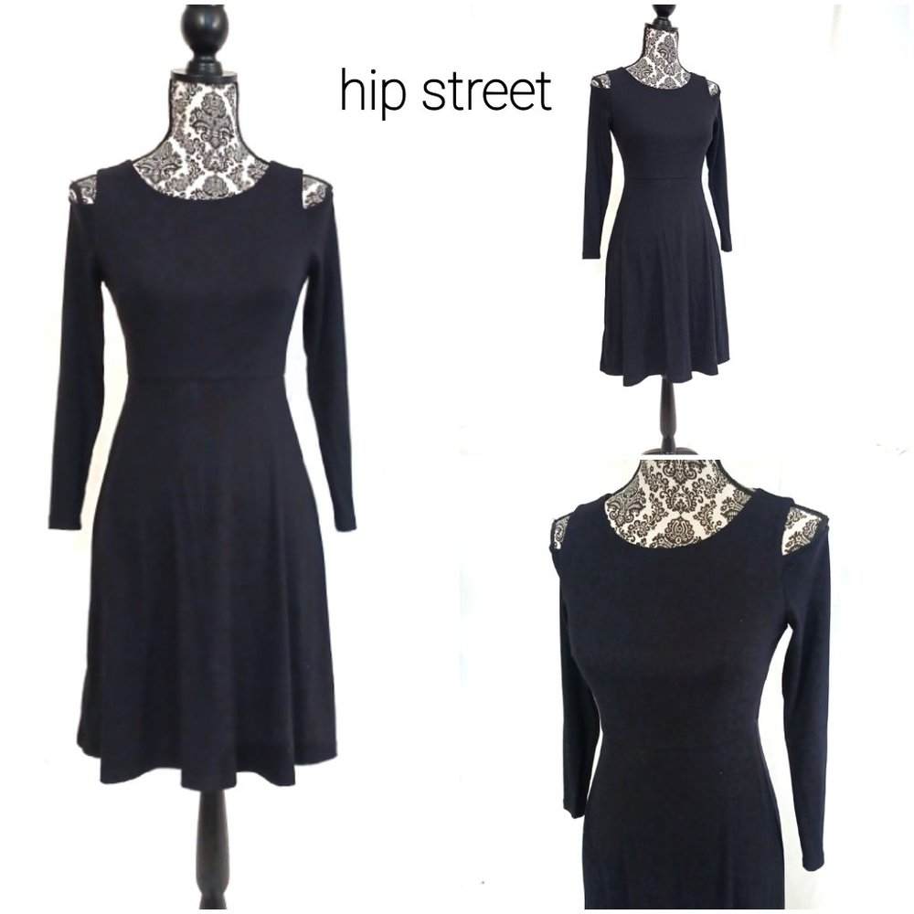 LOFT Dress Stretch Cold Shoulder Swing Skirt LS 00P